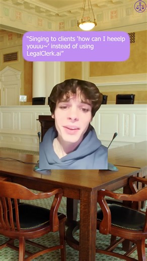 “Singing to clients ‘how can I heeelp youuu~’ instead of using LegalClerk.ai” Some people choose Broadway over automation. Respectfully... why? Hashtags: #LegalClerkAI #StopSingingStartScaling #ClientIntakeDrama #LegalTech #ModernLawyerTools #LegalHumor #WorkSmarterNotLouder #LawFirmAutomation #AIReceptionist #FunnyButEfficient