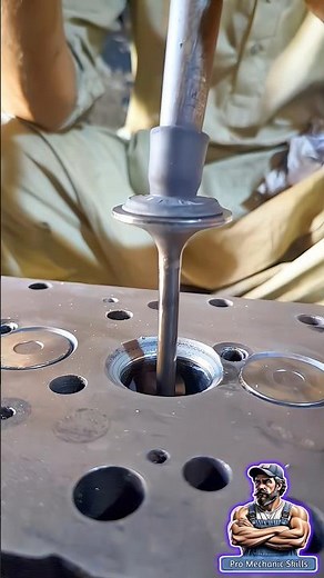Perfect Valve Lapping - Pro Mechanic Method #automobile #mechanic #engine #skills #shorts #ytshorts