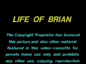 Original VHS Opening and Closing to Monty Python's Life of Brian UK VHS Tape