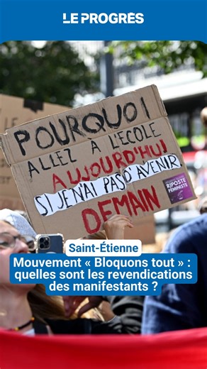🔴 Économie, éducation, politique, guerre... quels étaient les revendications des manifestants ? À Saint-Étienne et dans tout le pays, des milliers de personnes sont descendues dans les rues pour une journée d’actions. Dans les cortèges de cette mobilisation « Bloquons tout », les slogans et les revendications étaient diverses et variées. Nous sommes partis à la rencontre des manifestants. 🎥Antoine Garapon & Clara Serrano #bloquonstout #10septembre #loire #hauteloire | Le Progrès