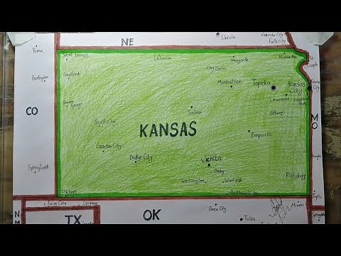 How to draw Kansas map easy SAAD