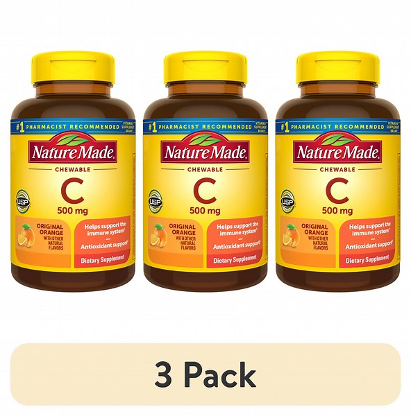 (3 pack) Nature Made Chewable Vitamin C 500 mg Tablets, Dietary Supplement, 70 Count - Walmart.com