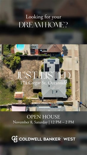 Looking for Your Dream Home? 🏡 Join us for an Open House at 174 Cregar St, Oceanside! This charming single-story 3-bedroom, 1.5-bath home is just 3 miles from the Oceanside Pier. Enjoy a spacious living room, bright kitchen with white cabinets, backyard, solar, and no HOA—perfect for relaxed coastal living. ✨ Open House: November 8–9 | Saturday & Sunday | 12 PM – 2 PM Don’t miss this rare opportunity—stop by this weekend or contact me to schedule a private tour! 🌊 #LookingForYourDreamHome #Ope