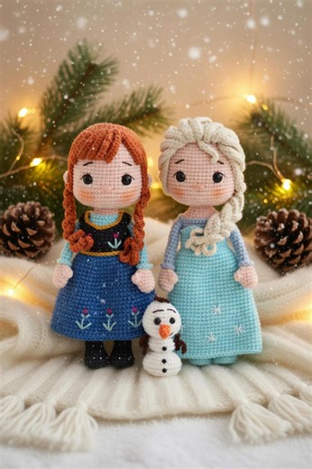 Ice Princess Crochet Doll Pattern PDF, Amigurumi Frozen Girl Toy Tutorial - Etsy