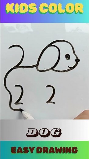 How to draw the dog with numbers 2!#how to draw the dog