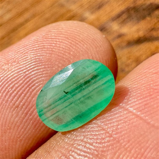 Bi-colour Emerald Facet.! Natural Brazilian Emerald Faceted - Zoned Emerald Faceted - Jewelry Making - Emerald Bi-colour - Etsy