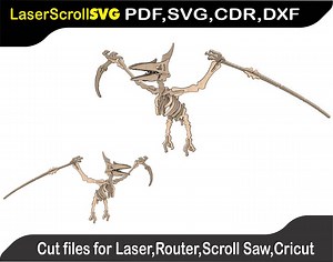 Pterodactyl Dinosaur Digital Pattern Template File for Laser SVG DXF CDR Glowforge Scroll Saw Plasma Cricut Silver Bullet 3D Puzzle Pattern - Etsy