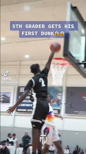 5TH grader gets his first dunk!
