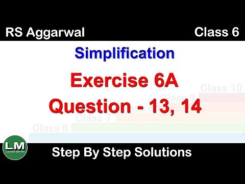 Simplification | Class 6 Exercise 6A Question 13 - 14 | RS Aggarwal | Learn Maths