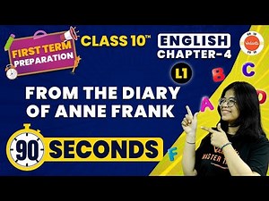 From the Diary of Anne Frank in 90 Seconds | CBSE Class 10 English Chapter 4 |NCERT English Class 10