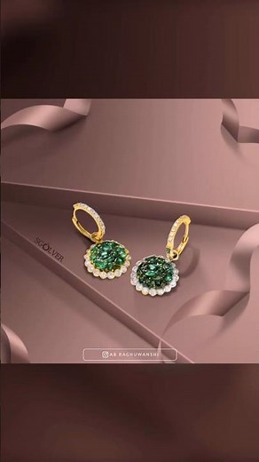 Luxury Jewelry Advertisement | Al Meraj Jewellers | Emerald & Diamond Earrings