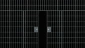 Prison bars with doors. Animation of Closed Jail bars. 3d render...