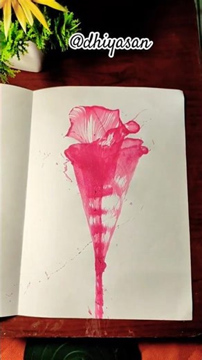 “Beautiful Flower Painting Using Thread | Easy Art Technique” #drawing #art #sketch #funny #artvideo