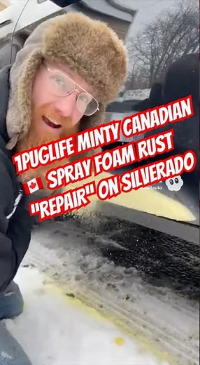 ‪@1puglife‬ Redneck 🇨🇦 spray foam rust “repair” on 2014 Silverado #autobody ‪@AutoAuctionRebuilds‬