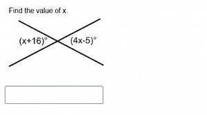 Find the value of x, given the angles (x 16)° and (4x-5)° are v... | Filo