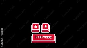 Subscribe like notification animation button and alpha channel only on 4K