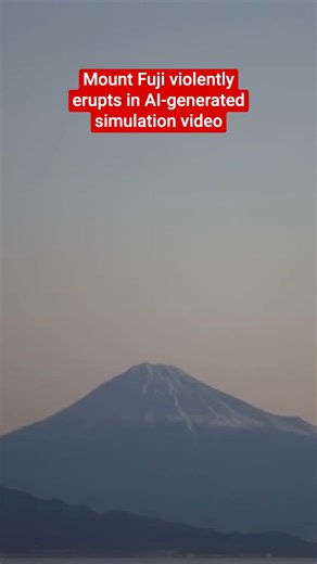 11K views · 32 reactions | Mount Fuji is seen violently erupting in an AI-generated simulation video released by Japanese officials | The Independent | Facebook