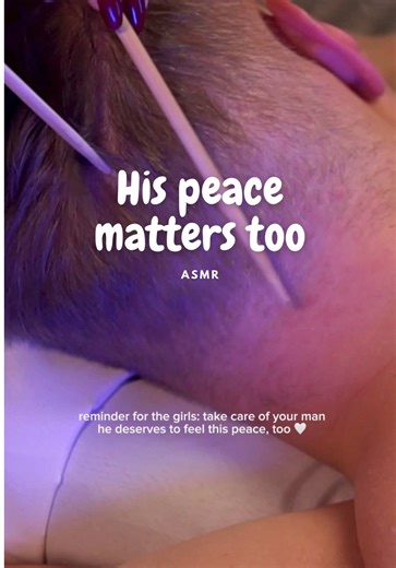 We talk so much about our own rituals - our skincare, our hair care, our 10-step nighttime routines. But sometimes the most healing thing we can do is extend that softness to the person standing next to us 🤍 He carries the weight of the day, too. He deals with the same 'digital noise' and 'over-stimulation' that we do. Giving him 5 minutes of quiet, or a simple scalp reset, isn't just a nice gesture—it’s how we protect the peace of our home 🤍 #asmrsounds #wellness #couplegoals #tingles #realpe