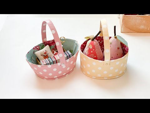 Sewing Basket | FREE TEMPLATE | DIY Easter Fabric Basket