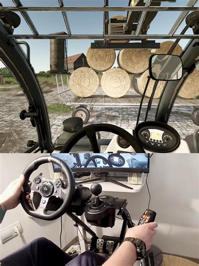 Kramer KT407 telehandler Thrustmaster Farmstick Steering Wheel #dkgc #farming #fs25 #logitech #farm