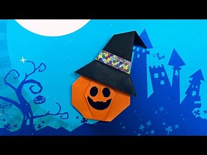 [Easy Origami] How to make a witch hat [Halloween craft] (with audio commentary) Origami - How to...