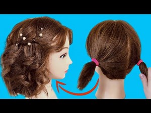 Прическа на короткие волосы на Новый год. Hairstyles for short hair. Peinados para cabello corto
