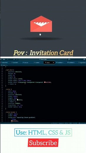 {Comment :"invitation " for source code } Modern Event Invitation Card using HTML, CSS & JS