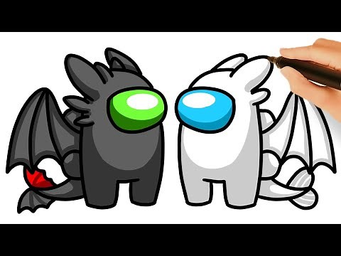COMMENT DESSINER AMONG US KROKMOU ET FURIE ÉCLAIR | DRAGONS