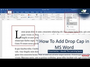 How To Add Drop Cap in MS Word | Drop Cap in Microsoft Word