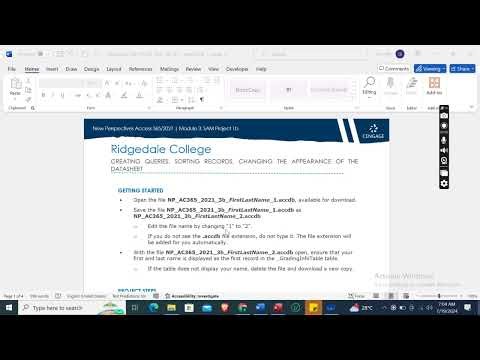 New Perspectives Access 365/2021 | Module 3: SAM Project 1b | Ridgedale College #newperspectives