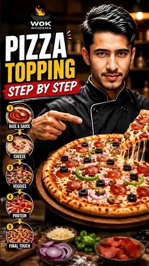 Perfect pizza topping step by step 😋. #cookingtips