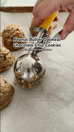 Peanut butter oatmeal chocolate chip cookies - recipe linked in description!