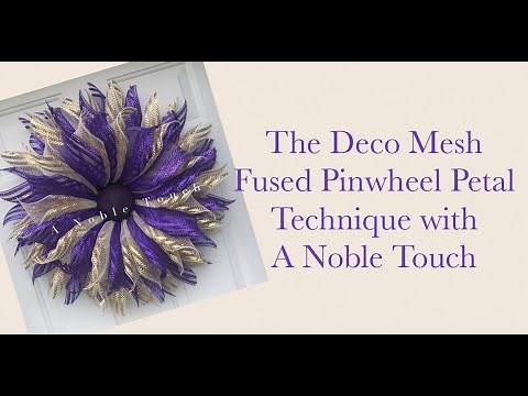 The Deco Mesh Pinwheel Fused Petal Wreath with Single Petal Fold by A Noble Touch