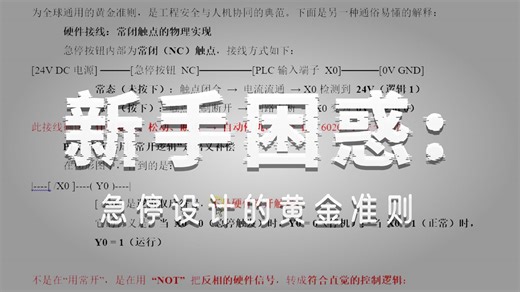 急停信号为啥硬件接常闭、程序用常开？确保安全！(新手常见困惑之一)