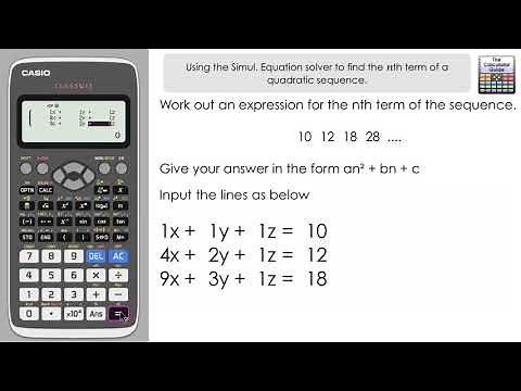 Find nth term of a Quadratic Sequence using a Classwiz Calculator - Equation Solver Trick fx-991EX
