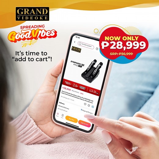 Grand Videoke SE Pro Plus is always worth buying and having! Add it to your cart now and enjoy P8,000 OFF upon your check out!​ Don’t wait ‘til supplies run out! Get yours now! ​ Visit our dealers or check-out now through our e-stores!​ Link in bio for details. | GRAND Videoke
