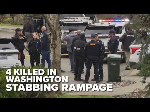 4 killed in Washington stabbing rampage after protection order violation, deputy kills suspect