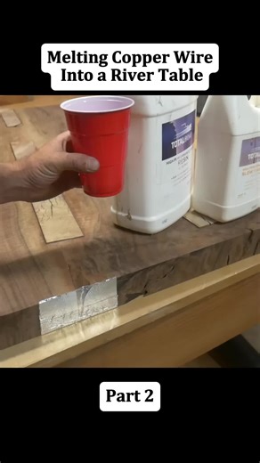 #melt #rivertable #copperwire #diy | river table