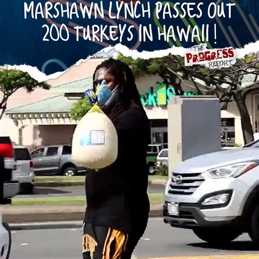 2K views · 60 reactions | 5x Pro Bowler Marshawn Lynch and his Fam1stFam foundation went out in the streets of his home in Hawaii and passed out over 200 turkeys to families going from car from car !! 旅 #TheProgressReport #MarshawnLynch #BeastMode #Hawaii #HappyThanksgiving | The Progress Report | Facebook