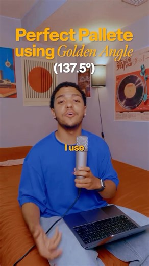 The Golden Angle is 137.5°. It comes from dividing a circle using the golden ratio (1.618). In design, you can rotate your hue by 137.5° on the color wheel to build perfectly balanced, high-contrast palettes — it’s a secret weapon for stunning color combos. Save this and level up your design game 🧠🎨 | Harry Salce