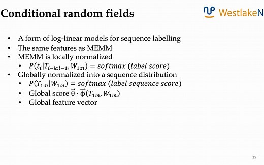 【西湖大学 张岳老师｜自然语言处理在线课程 第八章 - 5节】条件随机场（Conditional Random Field，CRF）