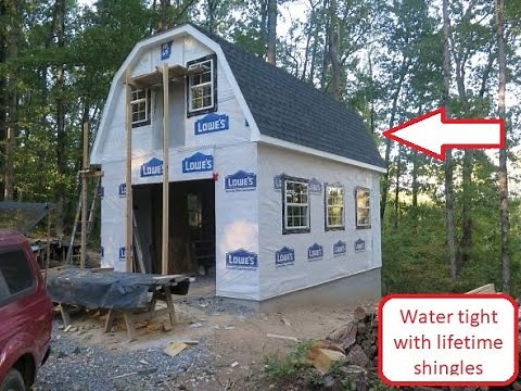 Eps.#78 Shingling a gambrel roof using scaffold and roof jacks. The fastest roofing job ever, Not!