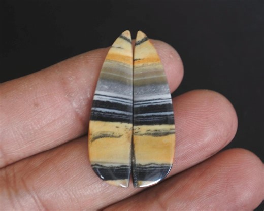 Java Stripe Jasper Earring Pair