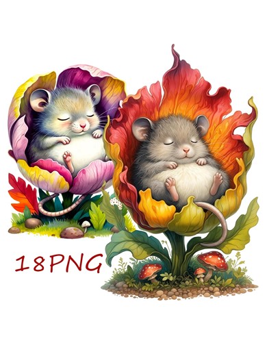 Mouse PNG, Mouse in a Flower, 18 PNG Transparent Background - Etsy