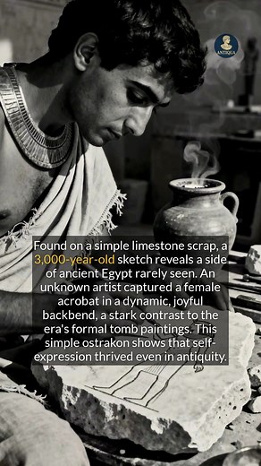 31K views · 459 reactions | A 3,000-year-old sketch on a limestone scrap shows a side of ancient Egypt we rarely see. #ancientegypt #history #arthistory #archaeology | Antiqua | Facebook