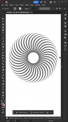 How to Create Spiral Swirl Design in Illustrator | Illustrator Tutorial Shorts #vector #graphicdesig