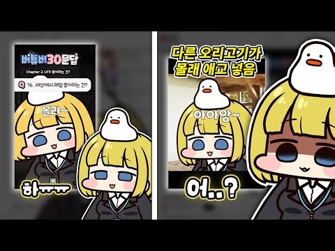 본인의 버튜버 30문답과 기습 애교를 보게 된 오리고기