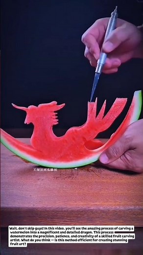 Watermelon Dragon Carving Art | Incredible Fruit Sculpture Masterpiece!.