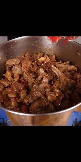 unique way of frying goat meat