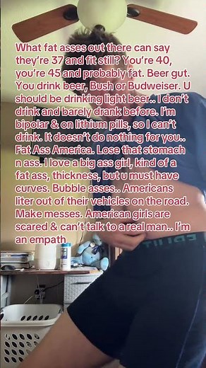 Fat ass America, yeah we’re the best all right. Fat asses can’t be like this at 37 or 40. ￼